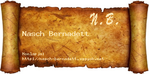 Nasch Bernadett névjegykártya